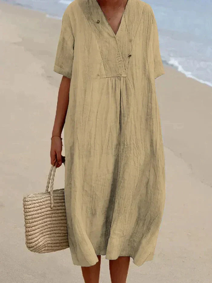 Celina – Vestido de lino y algodón para mujer – Frescura natural y elegancia desenfadada