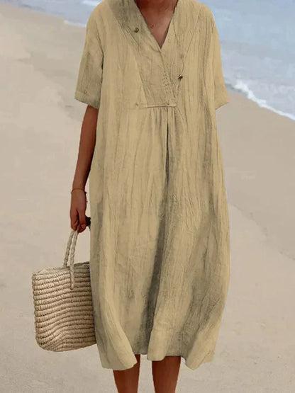 Celina – Vestido de lino y algodón para mujer – Frescura natural y elegancia desenfadada
