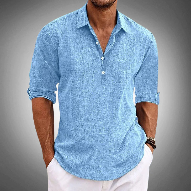Hugo | Hombre Camisa Lino Algodón Corte Relajado