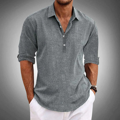 Hugo | Hombre Camisa Lino Algodón Corte Relajado