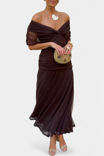 Amaranta – Vestido maxi floral con escote en V para mujer