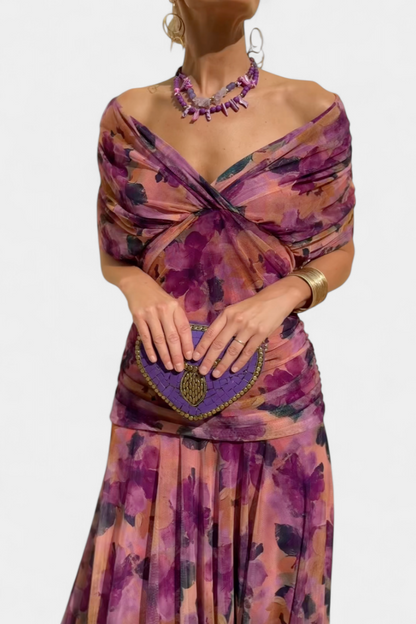Vestido elegante para mujer, escote en V cruzado con falda fluida y caída ligera, ideal para fiesta o evento