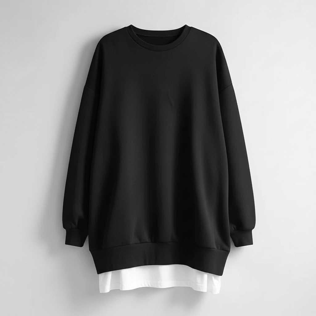 Sudadera Negra Extragrande para Mujer | Moda Casual