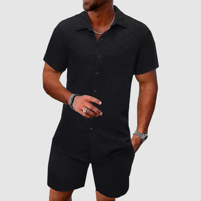 Adrián | Hombre Set Manga Corta Ligero Texturizado