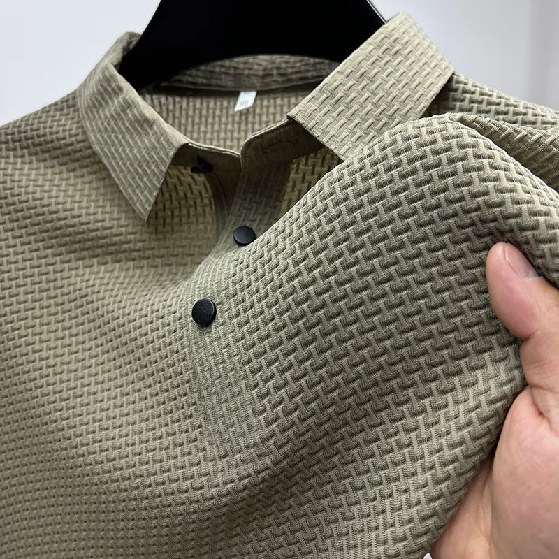 Hugo | Hombre Polo Manga Corta Cuello Botones Tejido