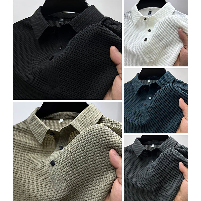 Hugo | Hombre Polo Manga Corta Cuello Botones Tejido