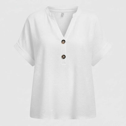 Top Mujer Cuello en V | Camiseta de Manga Corta Casual