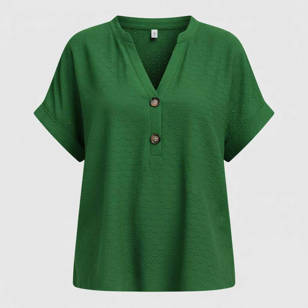 Top Mujer Cuello en V | Camiseta de Manga Corta Casual