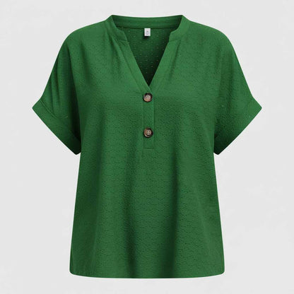 Top Mujer Cuello en V | Camiseta de Manga Corta Casual