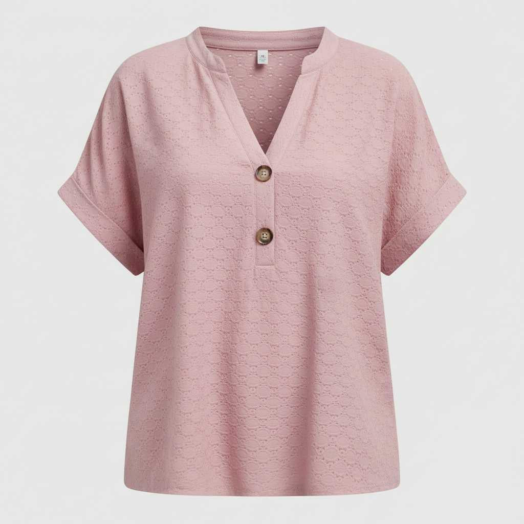 Top Mujer Cuello en V | Camiseta de Manga Corta Casual