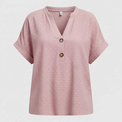Top Mujer Cuello en V | Camiseta de Manga Corta Casual