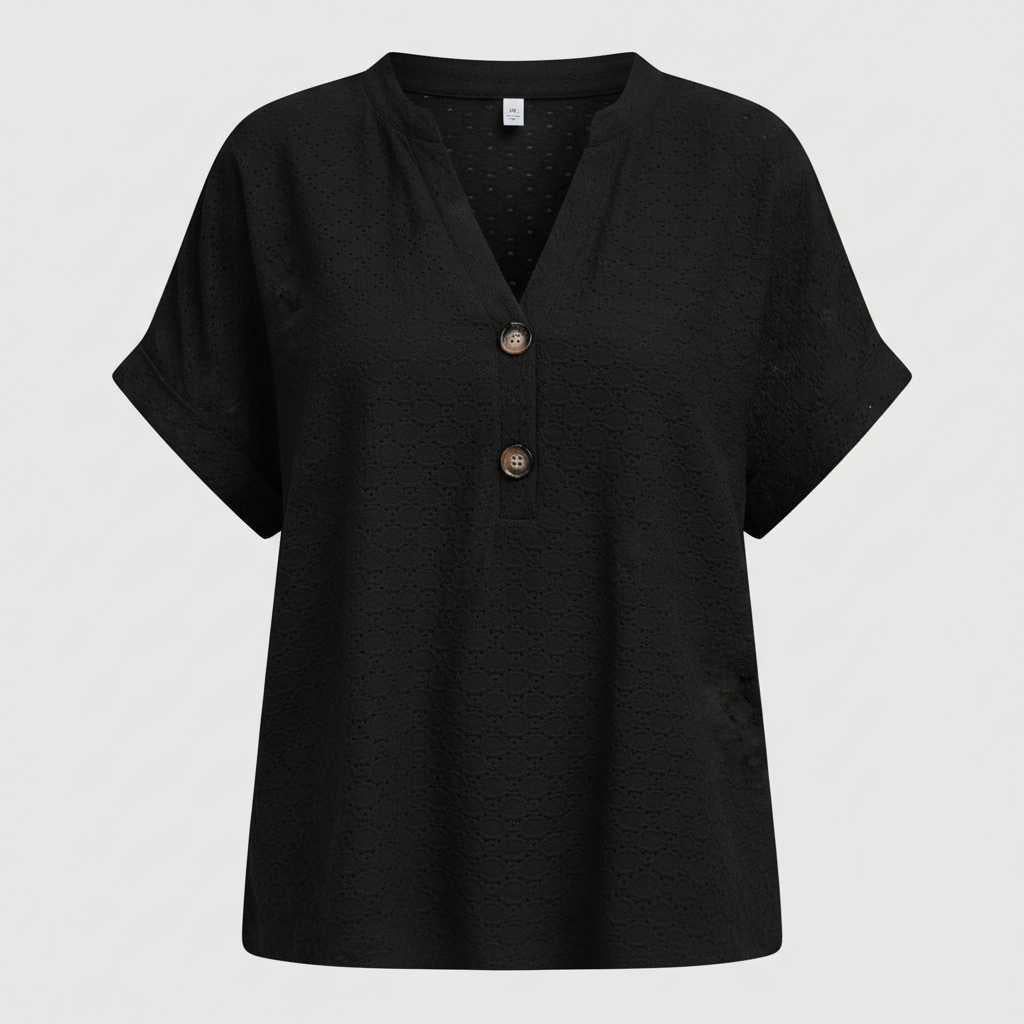 Top Mujer Cuello en V | Camiseta de Manga Corta Casual