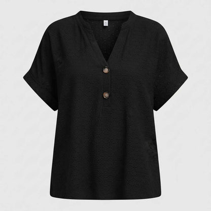 Top Mujer Cuello en V | Camiseta de Manga Corta Casual