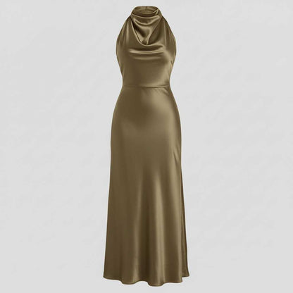 Vestido Halter Midi Elegante | Vestido de Noche para Mujer