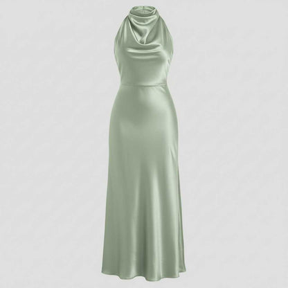 Vestido Halter Midi Elegante | Vestido de Noche para Mujer