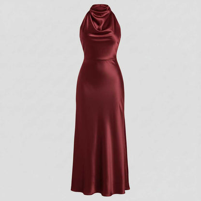 Vestido Halter Midi Elegante | Vestido de Noche para Mujer