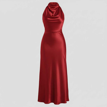 Vestido Halter Midi Elegante | Vestido de Noche para Mujer