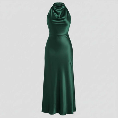 Vestido Halter Midi Elegante | Vestido de Noche para Mujer