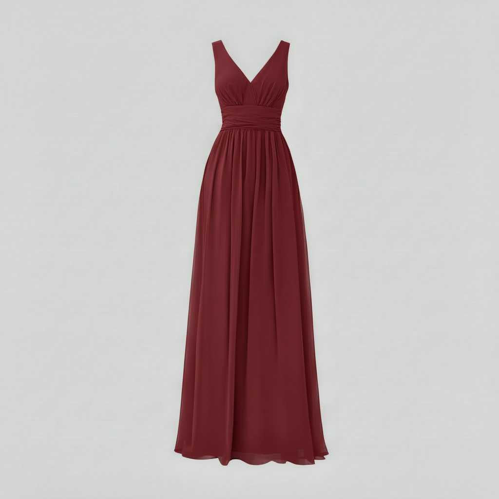 Vestido Maxi Sin Mangas Cuello en V | Moda Mujer