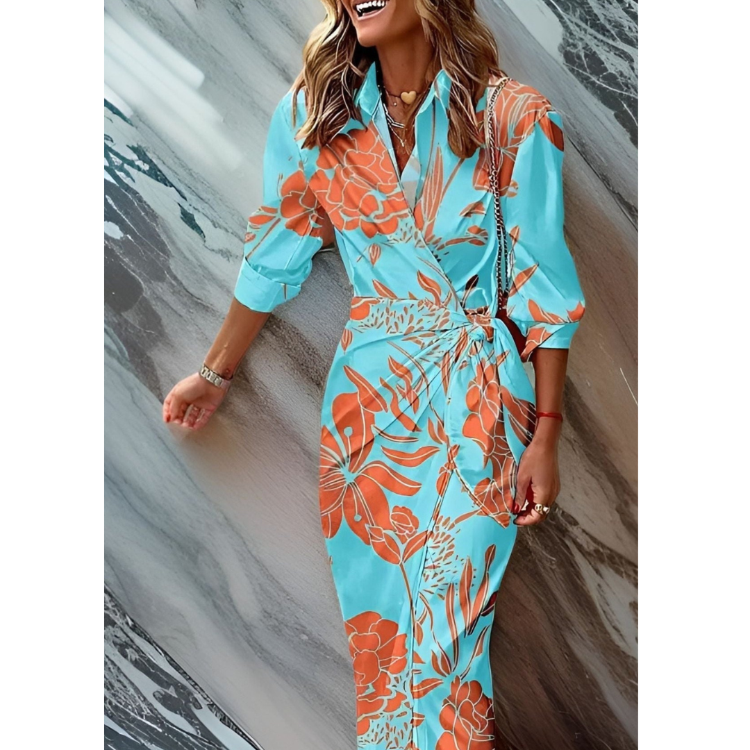 Dácil | Vestido Cruzado Elegante para Mujer con Cinturón
