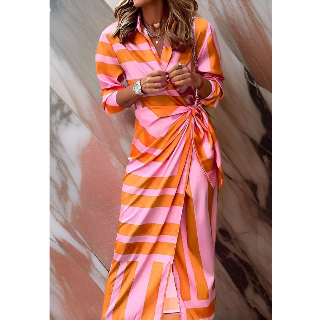 Dácil | Vestido Cruzado Elegante para Mujer con Cinturón