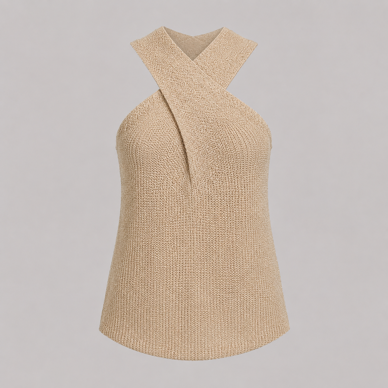 Aurelia – Top sin mangas con cuello halter cruzado para mujer