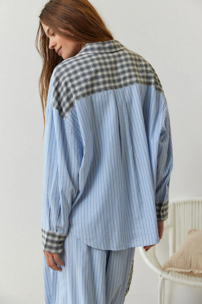 COSYCOTTON – Conjunto de blusa de dos piezas para mujer, confeccionado en algodón suave y elástico.