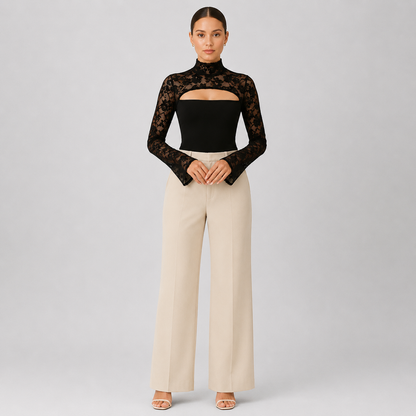 Livia – Top acampanado negro para mujer