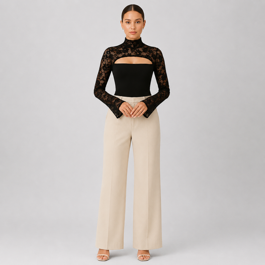Livia – Top acampanado negro para mujer