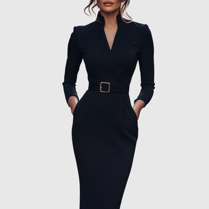 Claribel – Vestido negro elegante de fiesta para mujer