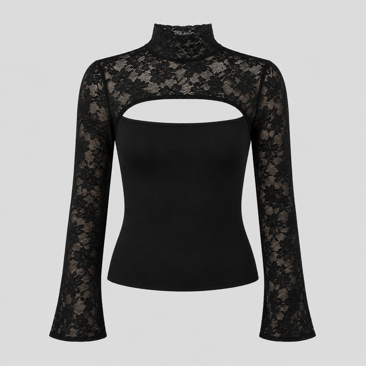 Livia – Top acampanado negro para mujer