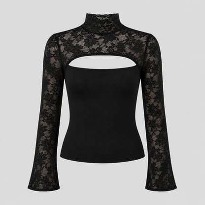 Livia – Top acampanado negro para mujer