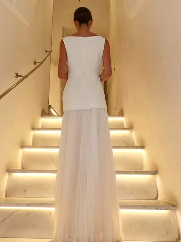 Hannelore | Vestido plisado sin mangas para mujer sofisticado | Elegante