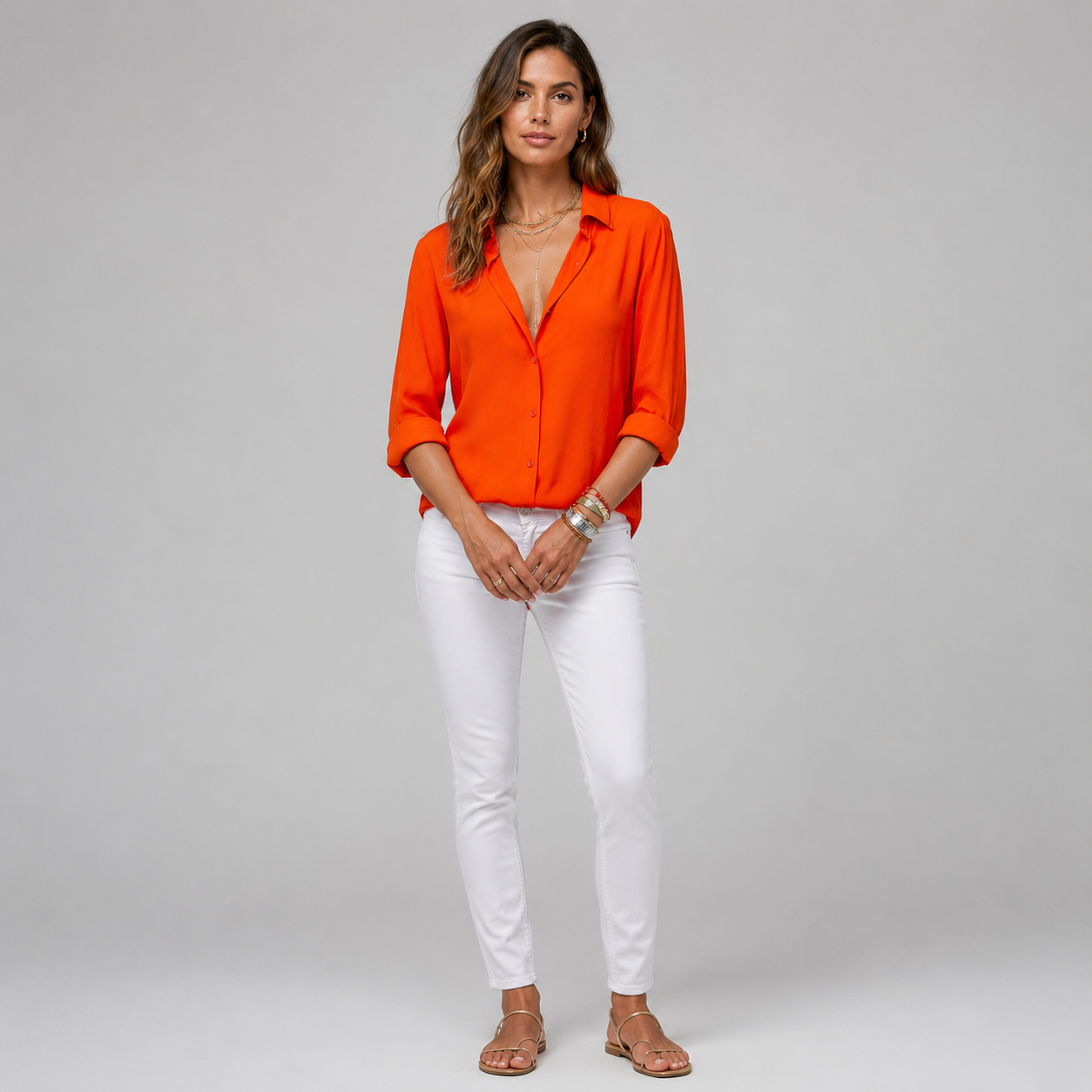 Aiah – Blusa Fluida con Escote en V