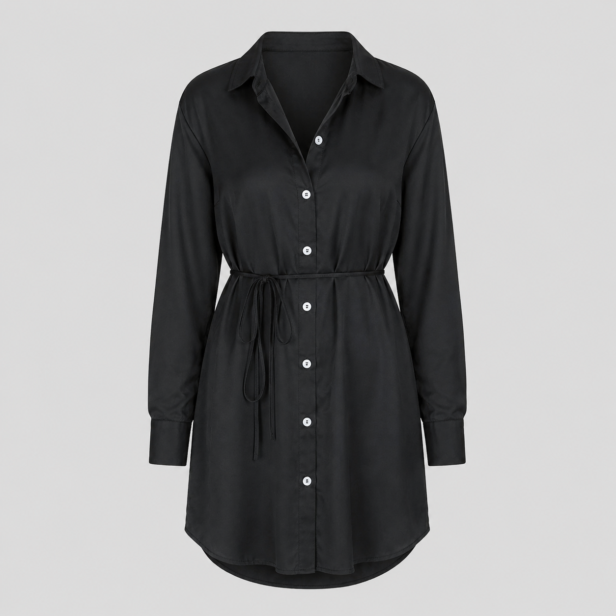 Aurora – Vestido camisa largo con botones y mangas largas para mujer