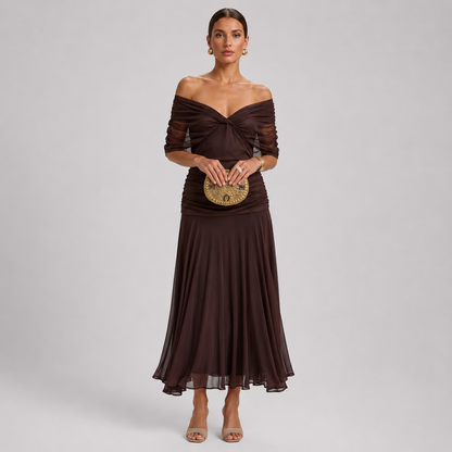 Amaranta – Vestido maxi floral con escote en V para mujer