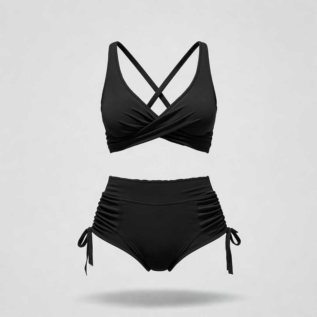Jocelyn – Bañador de una pieza con escote en V y rayas para mujer