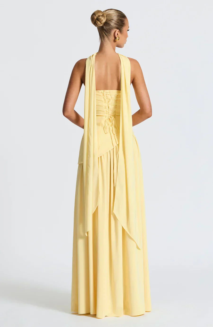Talina | Vestido maxi asimétrico sin tirantes para mujer
