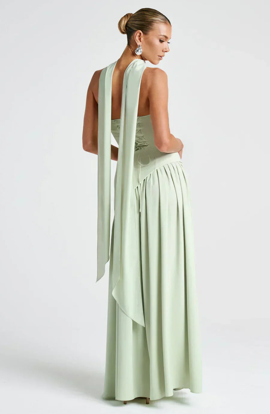 Talina | Vestido maxi asimétrico sin tirantes para mujer