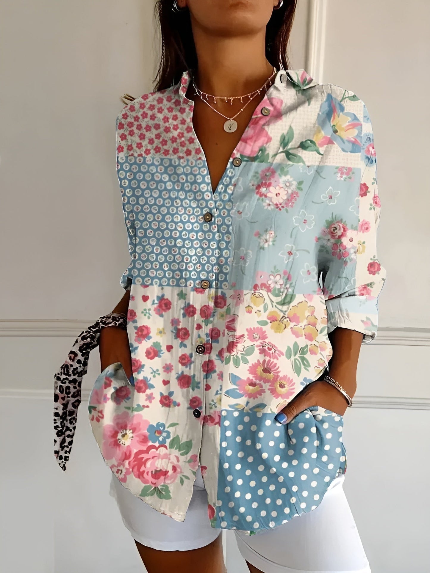 Valentine – Camisa abotonada elegante de manga larga para mujer