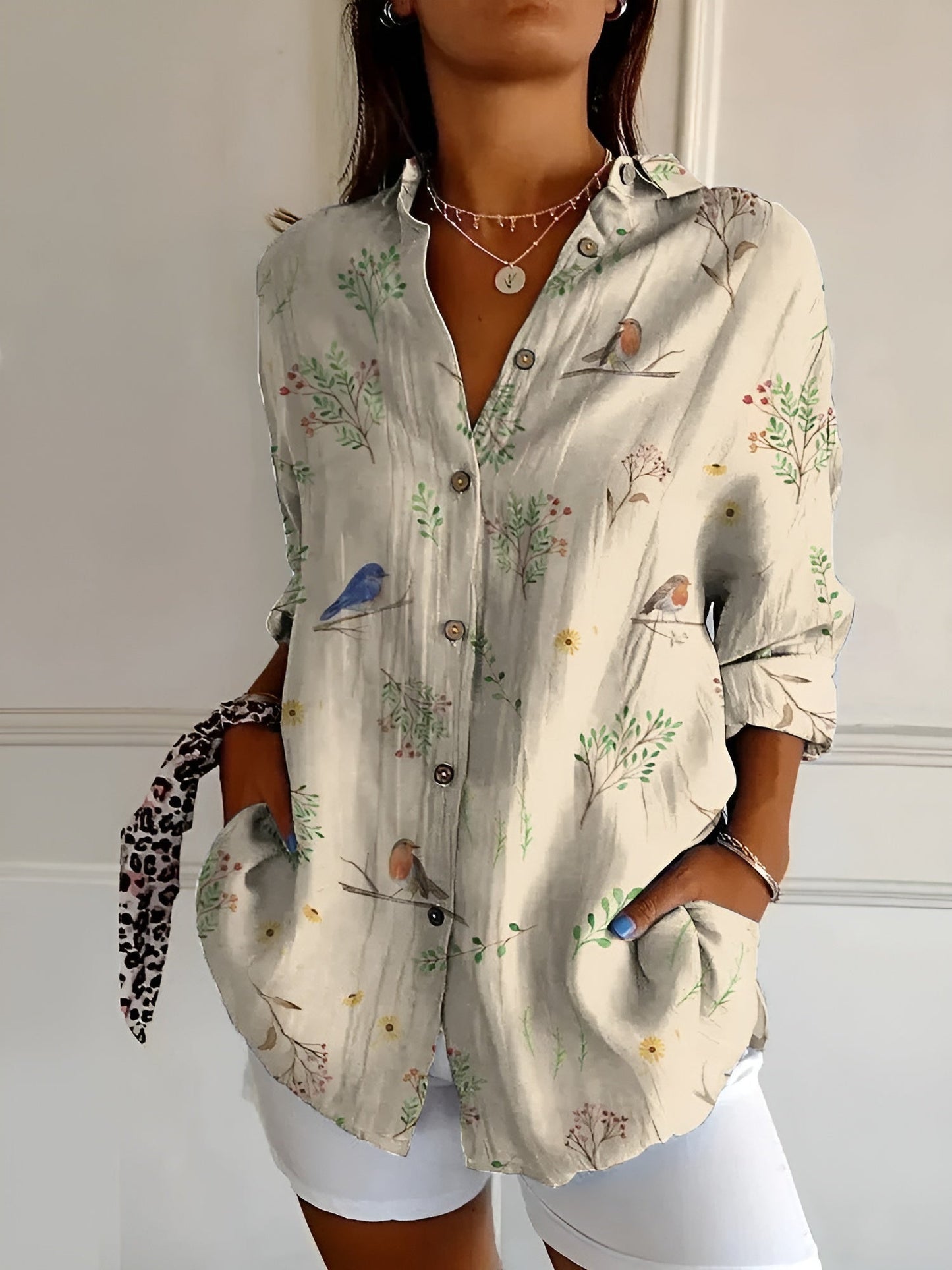 Valentine – Camisa abotonada elegante de manga larga para mujer