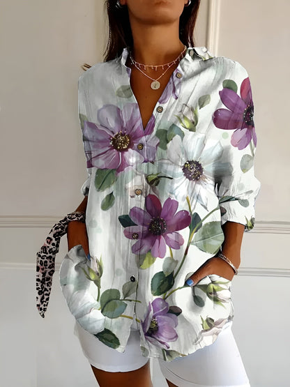 Valentine – Camisa abotonada elegante de manga larga para mujer
