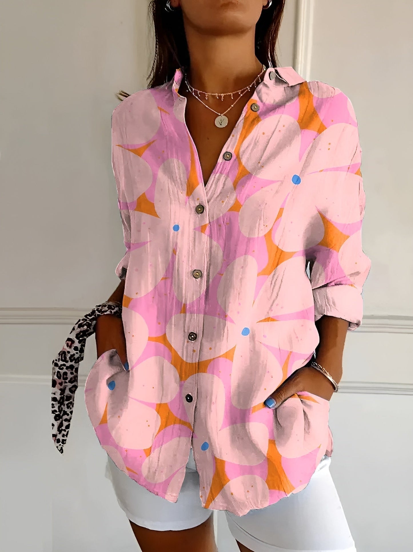 Valentine – Camisa abotonada elegante de manga larga para mujer