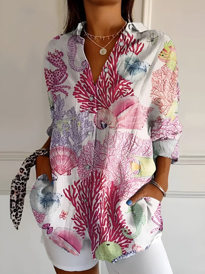Valentine – Camisa abotonada elegante de manga larga para mujer